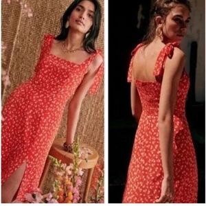 Sézane DOROTHA dress in red silk- never worn